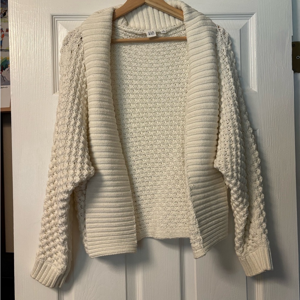 GAP Women's Textured Cream Cardigan